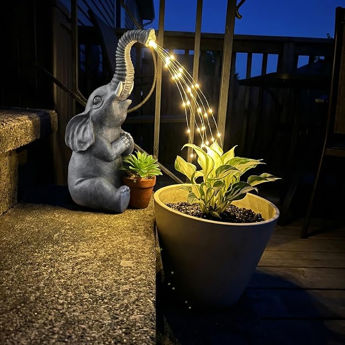 Lyeasw Solar Garden Decor Elephant Statues – Birthday Gifts - Image 3
