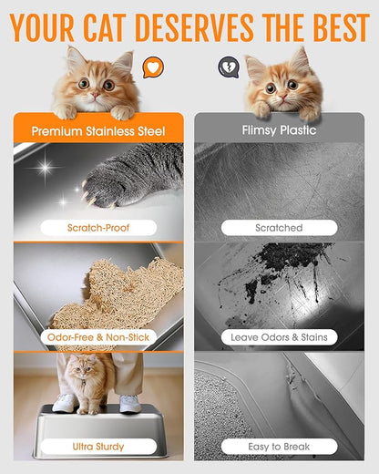 Stainless Steel Cat Litter Box, Metal Litter Box - Image 3