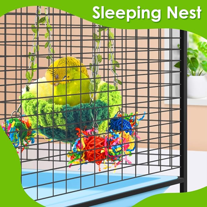 KATUMO Conure Nest, Bird Breeding Bed Cockatiel Snuggle Nest Parakeet Swing Bed - Image 6