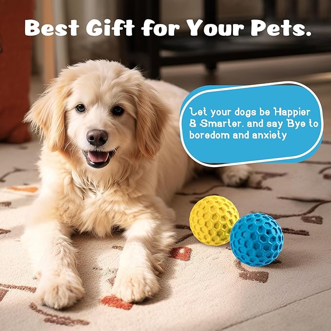 HIPPIH Indestructible Squeaky Dog Toys, Interactive Dog Balls 2 Pack, Dog Chew - Image 8