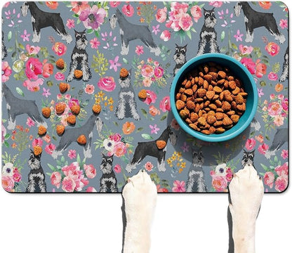 Schnauzer Dog Food & Water Mat, Pet Feeding Mat - Image 2