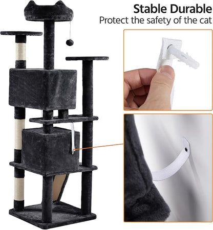 Yaheetech Multi-Level Cat Tree for Large Cats, - Image 9