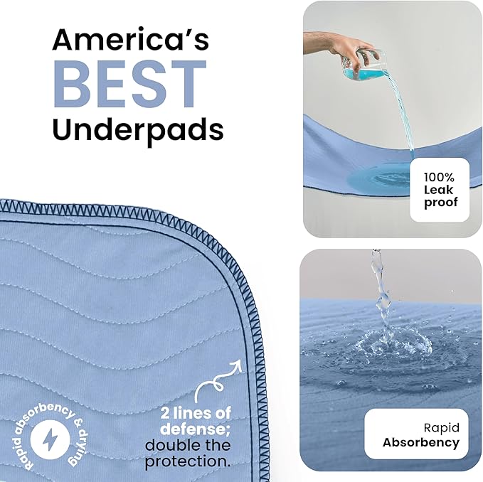 IMPROVIA® Washable Underpads, Heavy Absorbency Reusable Incontinence Pads - Image 2