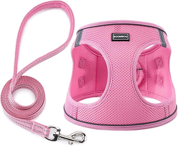 BOOMIBOO Dog Harness with Leash Set, No Pull Adjustable Reflective Step-in by BOOMIBOO