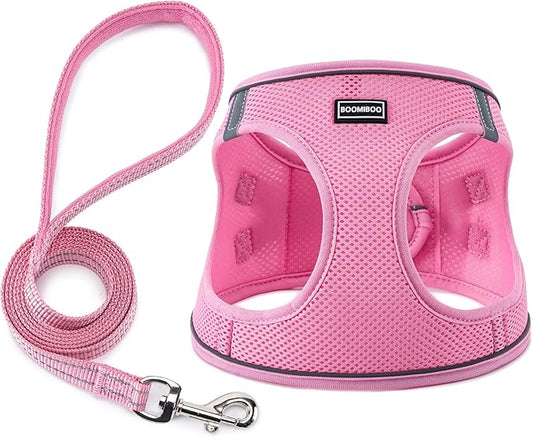BOOMIBOO Dog Harness with Leash Set, No Pull Adjustable Reflective Step-in by BOOMIBOO