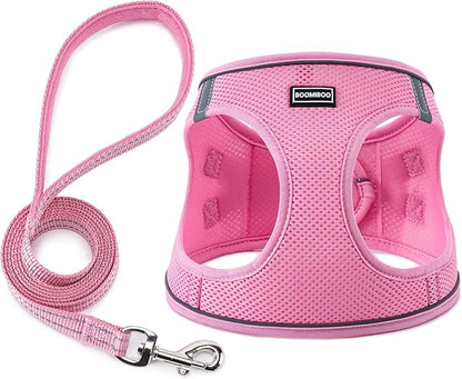BOOMIBOO Dog Harness with Leash Set, No Pull Adjustable Reflective Step-in by BOOMIBOO