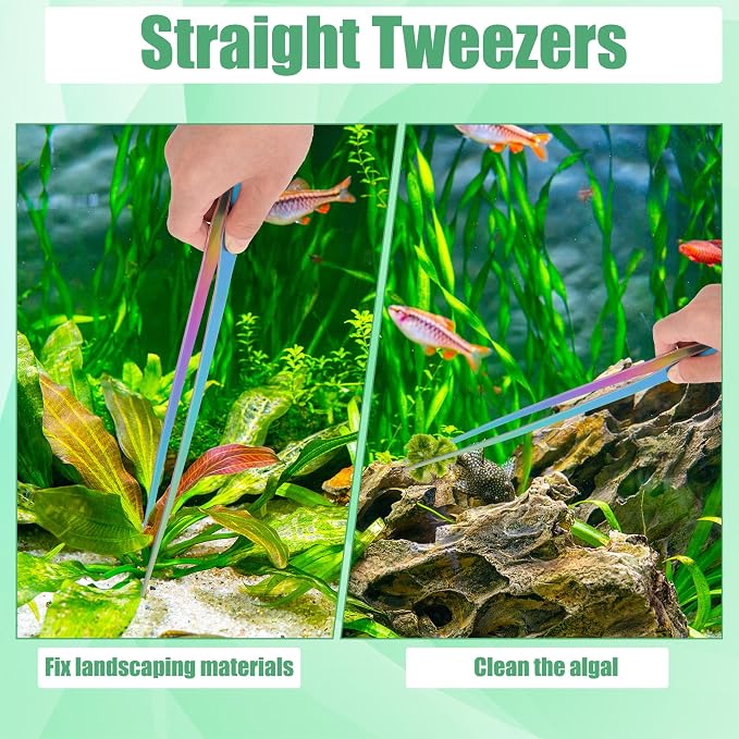 Aquarium Aquascape Tools Kit, 4 in 1 Anti-Rust Aquatic Plant Aquascaping Tool - Image 4