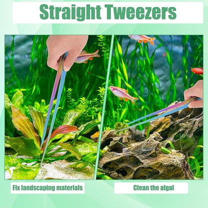 Aquarium Aquascape Tools Kit, 4 in 1 Anti-Rust Aquatic Plant Aquascaping Tool - Image 4