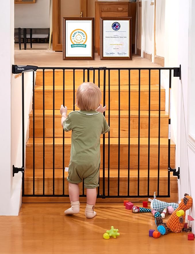 Babelio Baby Gate for Stairs & Doorways, 26-43" W 34" H Extra Tall| No Bottom by BABELIO