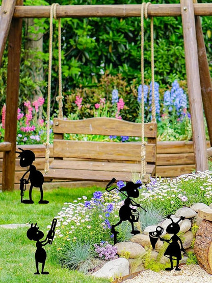4 Piece Metal Ant Garden Decorative Stakes - Image 3