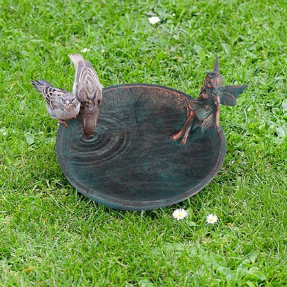 JUNIQUTE Vintage Angels Statue Bird Feeder, Fairy Garden Bird Bath - Image 3