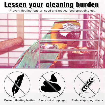 Shappy Large Bird Cage Seed Catcher, Bird Cage Cover Net Skirt Guard, - Image 6