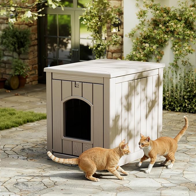 Cat Litter Box Enclosure, Openable Front Door & Raised Floor - Image 9