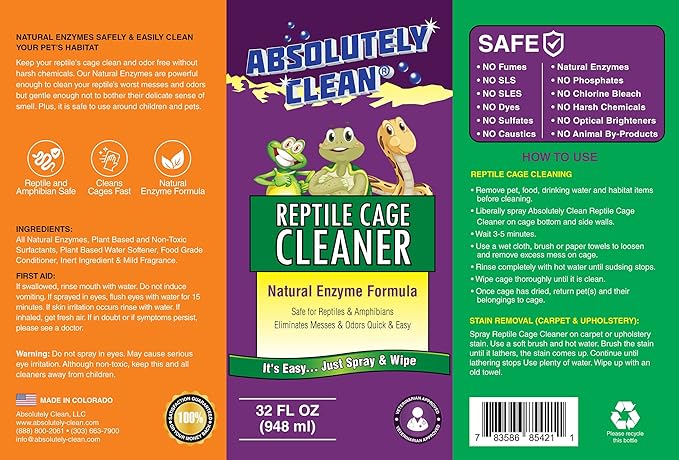 Absolutely Clean Amazing Reptile & Amphibian Terrarium Cleaner and Deodorizer - Image 4