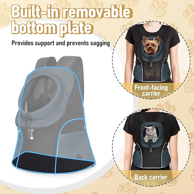 WOYYHO Pet Dog Carrier Backpack Small Dog Front Backpack Ventilated Mesh Dog - Image 5