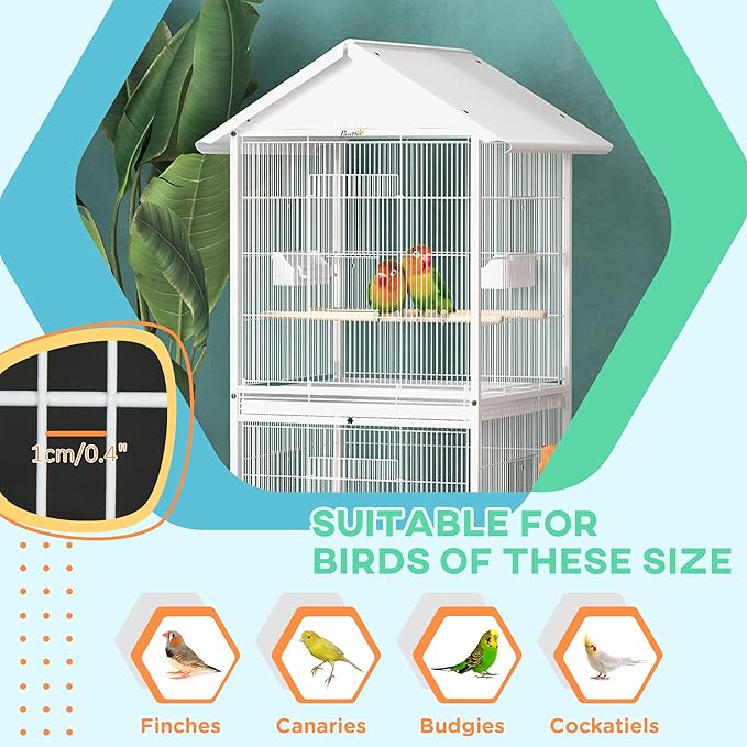 PawHut Wrought Metal Bird Cage Feeder - Image 5
