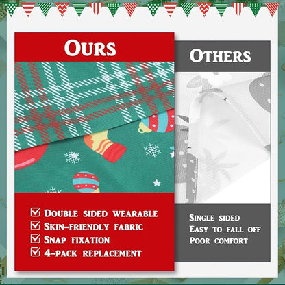 PAWCHIE Christmas Dog Bandanas 4 Pack, Reversible Dog Party Triangle Scarf Bibs - Image 5