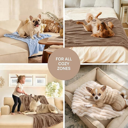 LINENLUX 1 Pack 3 Soft Dog Blanket Washable Warm Fleece Cat Blankets - Image 5