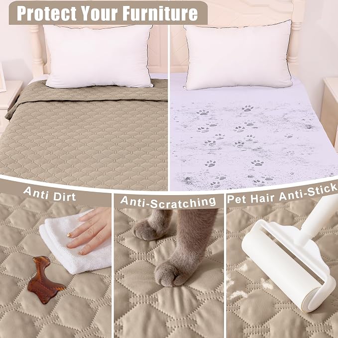 Smiry Waterproof Dog Bed Cover Blanket, Soft Reversible Pet Blanket, Washable - Image 4