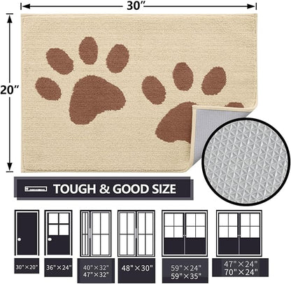 Buganda Dog Door Mat for Muddy Paws, Absorbent Dirt Trapper Washable Indoor - Image 2