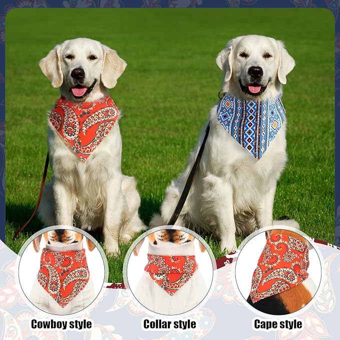 Aliceset 180 Pcs Paisley Dog Bandana Bulk Retro Bandanas - Image 4