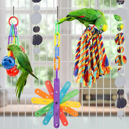 Small Bird Toys Parakeet Cage Accessories, Parakeet Toys, Swing Hanging - Image 6