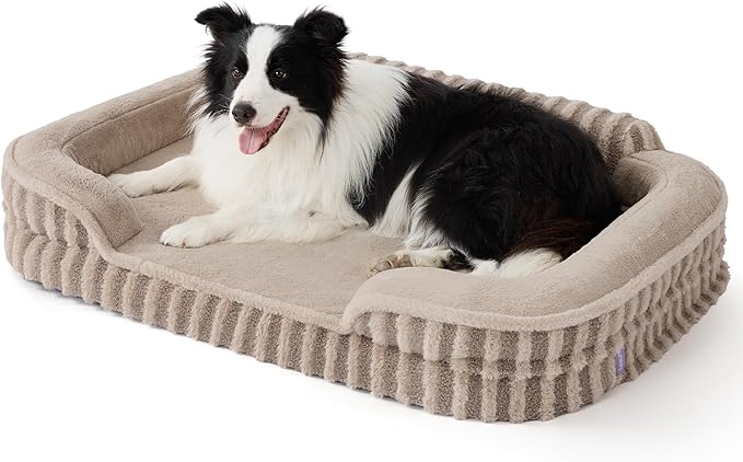 LE SURE Cute L-Plus Dog Beds, Orthopedic Waterproof Large Pet Bed by Lesure