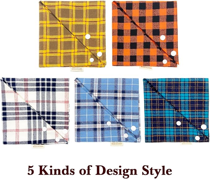 5PCS Dog Bandanas with Button - Image 5