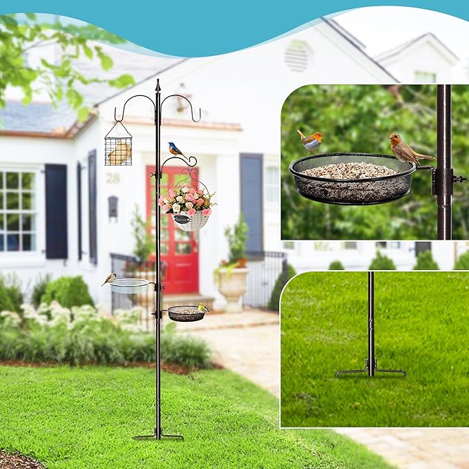 Bird Feeder Stand Pole, 77 Inch Feeding Station Kit - Image 4