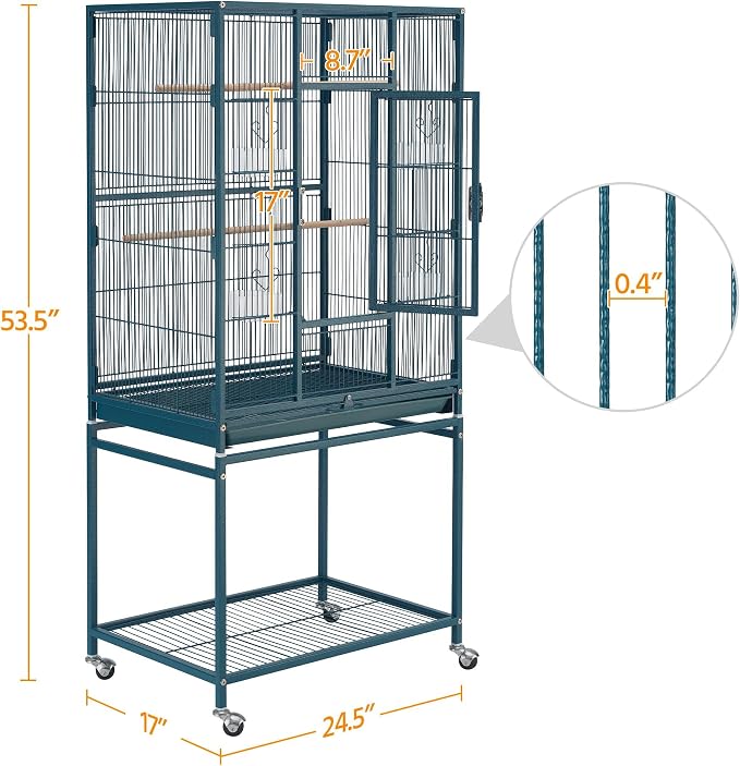 Topeakmart 54'' H Large Bird Cage Parrot Cage w/Stand Bird Cage - Image 3