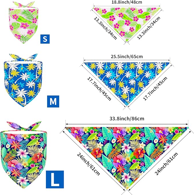 PET SHOW 50 Pack Hawaiian Dog Bandanas Bulk - Image 2