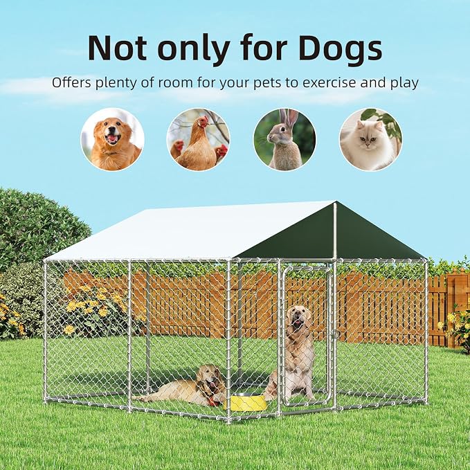 7.8'x7.8' Large Outdoor Dog Kennel, Heavy Duty Dog Enclosure - Image 7