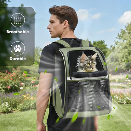 Pet Backpack Carrier, Large Cat Carrier Backpack Up to 20 Lbs - Image 3