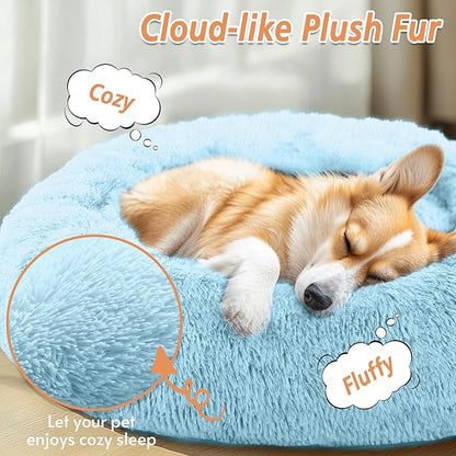 JOLLYVOGUE Calming Dog Bed Medium Size Dog, Anti-Anxiety Donut Medium Pet Bed - Image 2