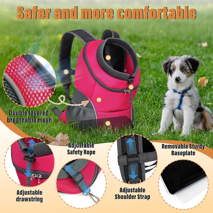 YUDODO Dog Front Carrier Backpack, Adjustable Breathable Pet Carrier - Image 3