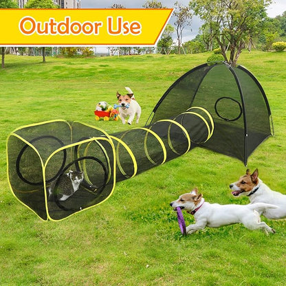 Outdoor Cat Enclosures for Indoor, Portable Mesh Tent, Outdoor pet Tunnel - Image 4
