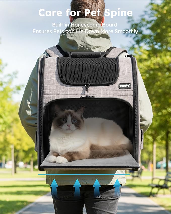 Pecute Cat Backpack Carrier XL, ExpandablePet Backpack - Image 8