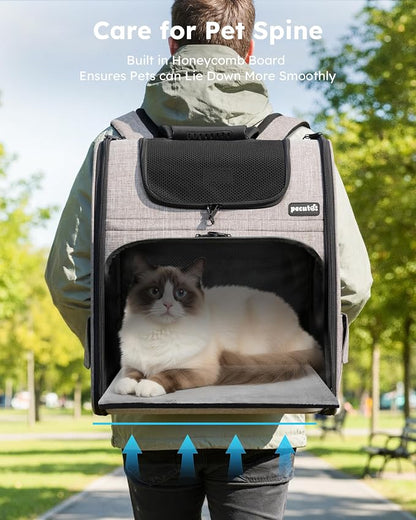 Pecute Cat Backpack Carrier XL, ExpandablePet Backpack - Image 8