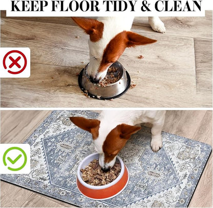 Dog Food Mats for Floors, Absorbent Dog Bowl Mat for Food and Water Dispenser - Image 3