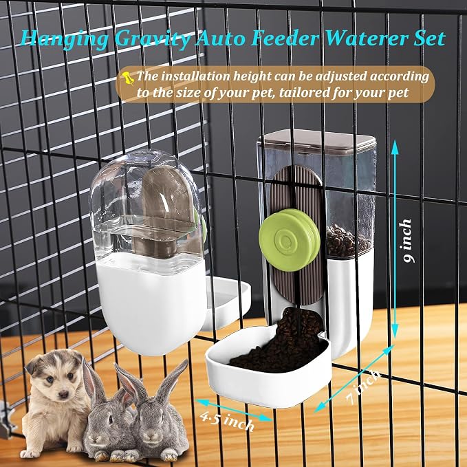 Kenond Hanging Automatic Pet Food Water Dispenser, 35oz Rabbit Feeder Guinea - Image 3