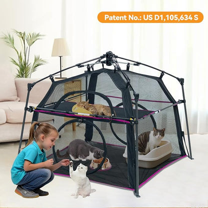 Extra Large Catio Outdoor Cat Enclosure 2-Tier Cat Tent - Image 8