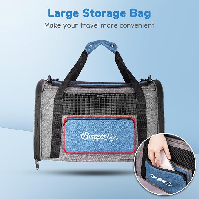 BurgeonNest Cat Carrier, Airline Approved Dog Carrier, Soft Sided Cat Pet - Image 6