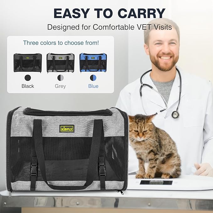 Cat Carrier for 2 Cats/Kitten, Pet Carrier for Cat, Small Dog & Bunny, Foldable - Image 5