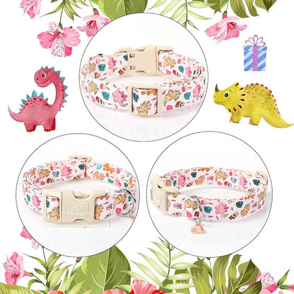 Cute Dinosaur Dog Collar, Adjustable Pink Dino Dog Collars - Image 5