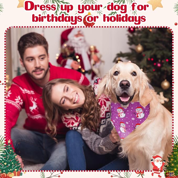 Aliceset 180 Pcs Christmas Dog Bandanas Bulk Christmas Bandanas - Image 5