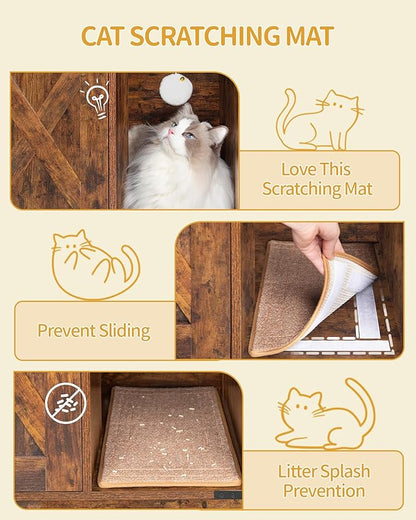 Cat Litter Box Enclosure, Hidden Litter Box Cabinet Furniture - Image 7