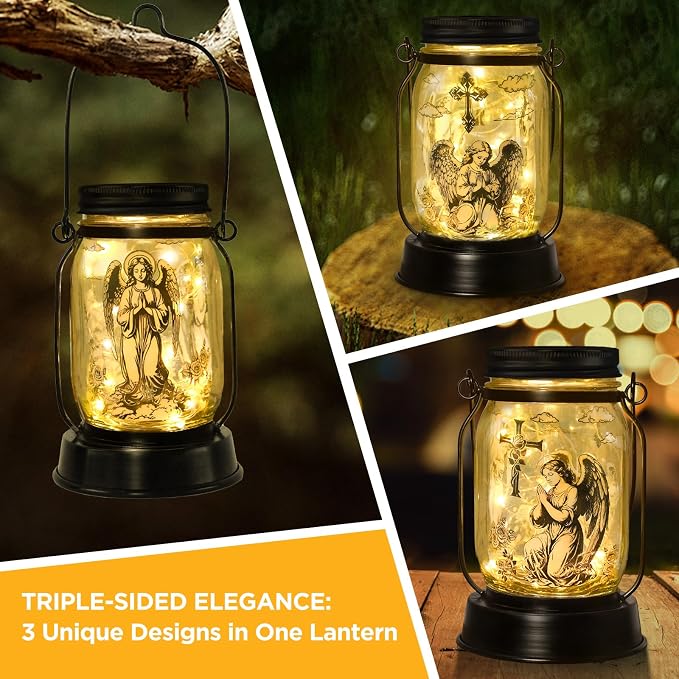 kyoryuger Guardian Angel Gifts for Women/Men Angel Praying Solar Lantern Mom - Image 4
