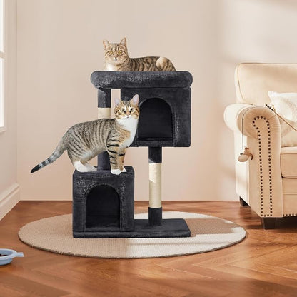 Yaheetech 33.5in Cat Tree, Small Kittens Tower w/Large Perch&2 Cozy Condos - Image 2