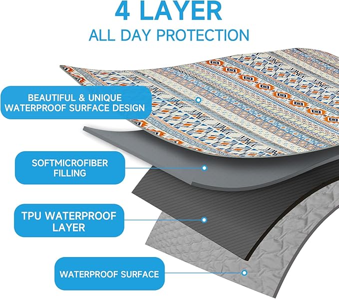 Waterproof Dog Blanket, Bohemian Dog Bed Cover Pet Blanket, Reversible Sofa - Image 3