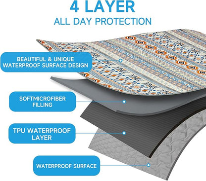 Waterproof Dog Blanket, Bohemian Dog Bed Cover Pet Blanket, Reversible Sofa - Image 3